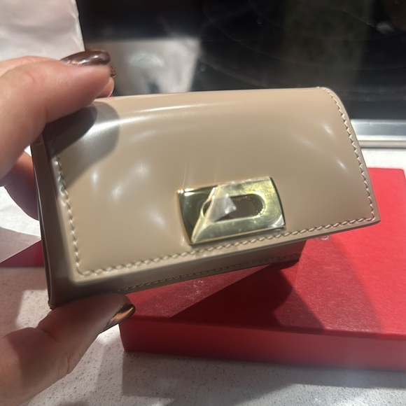 Salvatore Ferragamo Mini Card Wallet in Buff Color - Picture 3 of 6